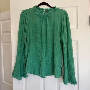 Free People Green Blouse